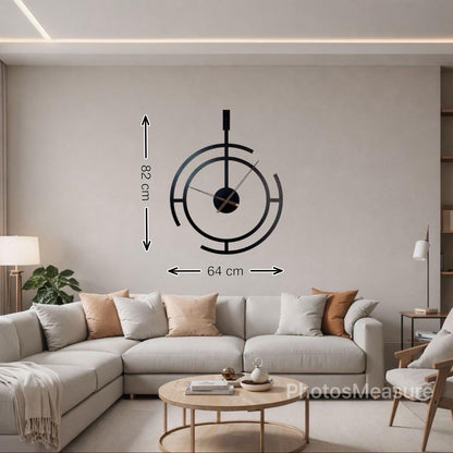 Oversized Metal Wall Clock: Modern Home Decor, Silent Quartz Movement, Black Frame