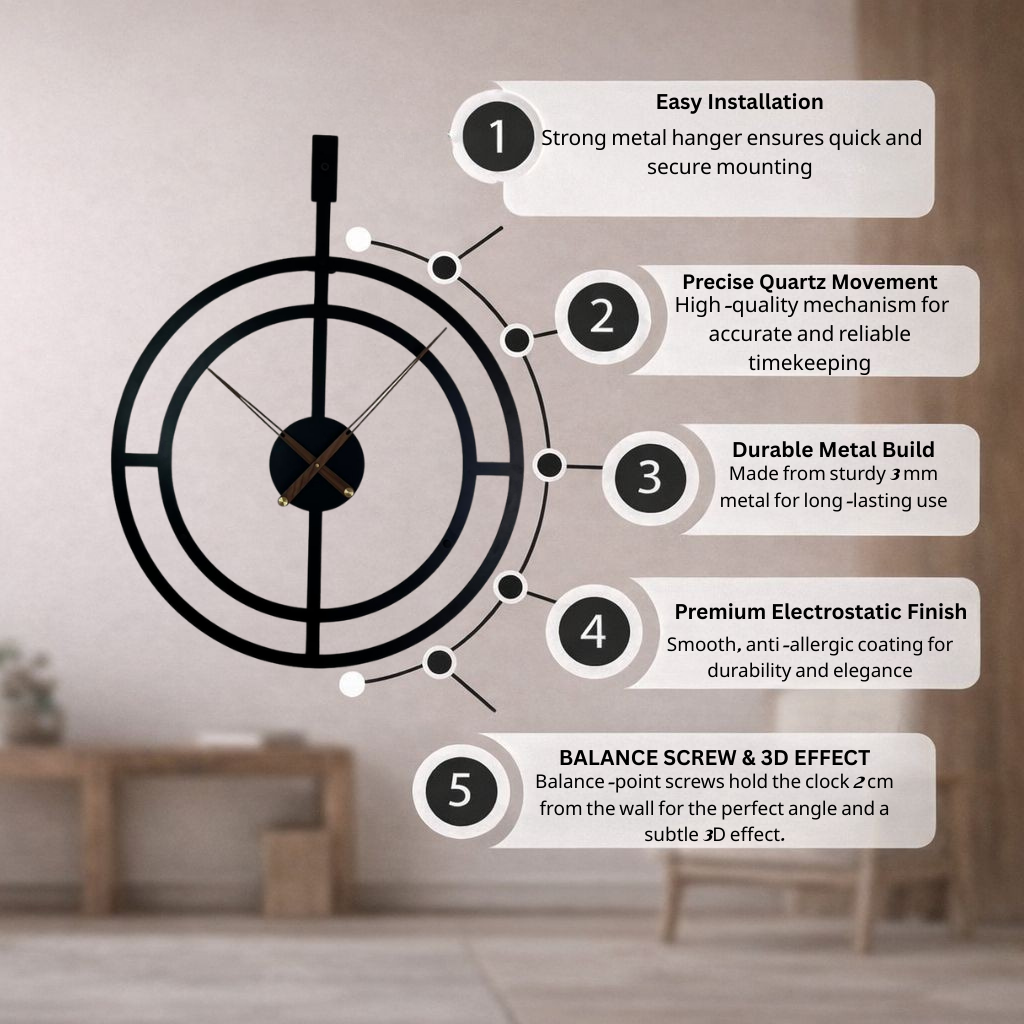 Unique Modern Metal wall Clock ref 001