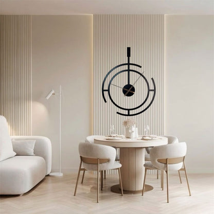 Oversized Metal Wall Clock: Modern Home Decor, Silent Quartz Movement, Black Frame