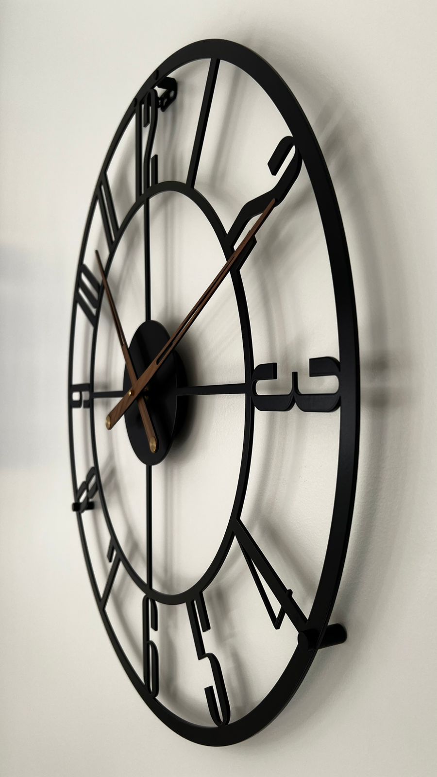 Modern Metal Wall clock with Latin Numerals, Large Wall Clock. H103