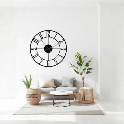 Modern Metal Wall clock with Latin Numerals, Large Wall Clock. H103